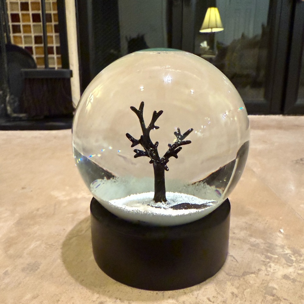 Whimsical West Elm Tree Snow Globe - Picture 3 of 3